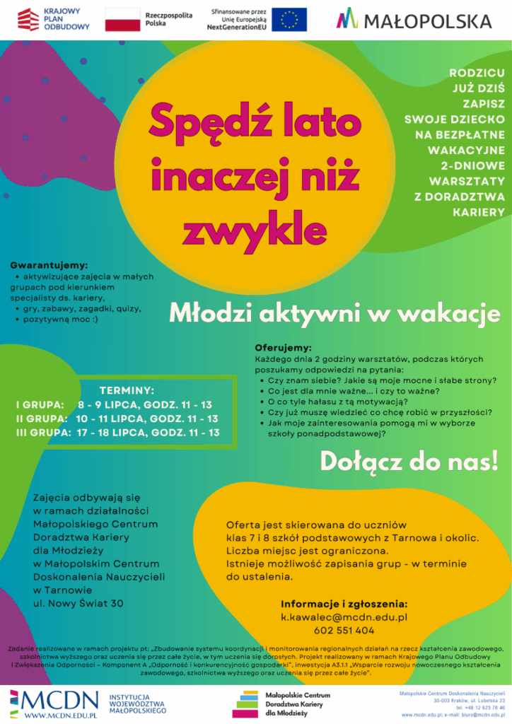 Doradztwo Kariery Aktywni w wakacje